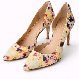 Size 9.5 Vince Camuto Print Pointed Toe Stiletto Pumps